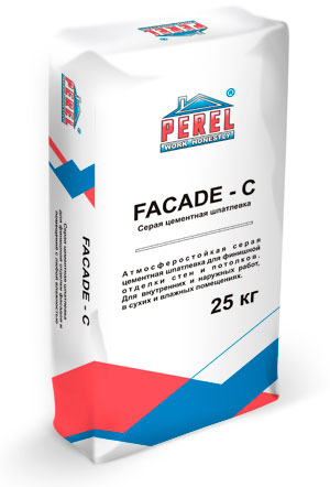 0650 Facade-c Серая Шпаклевка цементная PEREL, 25 кг в Троицке по низкой цене