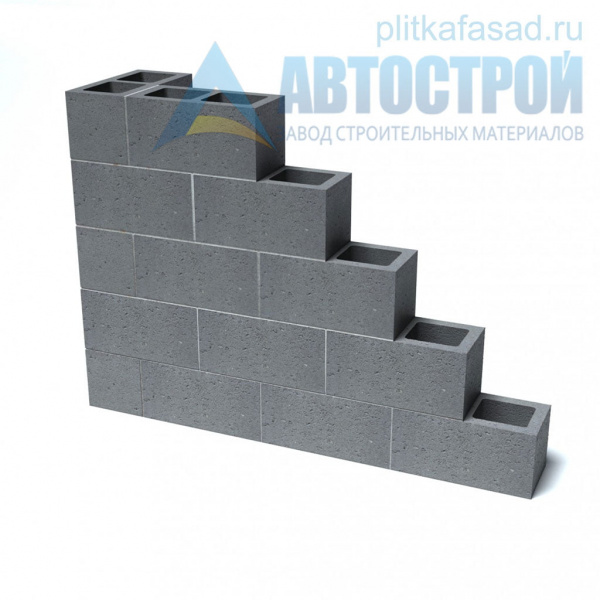 Блок бетонный стеновой 190x190x390 мм пустотелый А-Строй в Троицке по низкой цене