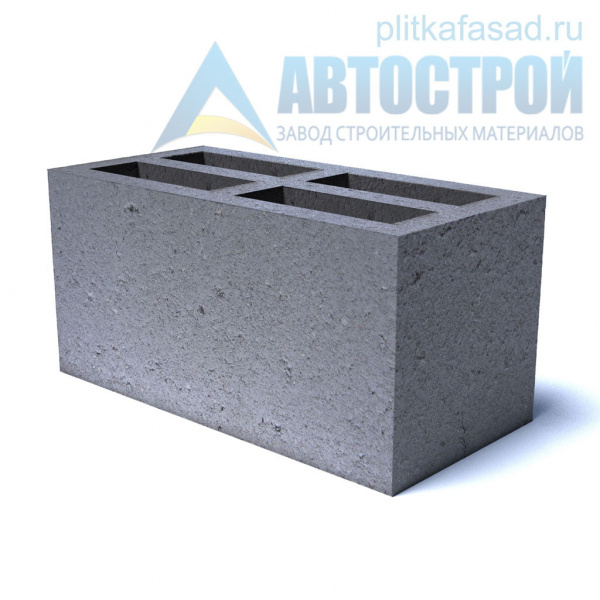Блок бетонный стеновой 190×190(188)x390 мм четырехщелевой А-Строй в Троицке по низкой цене